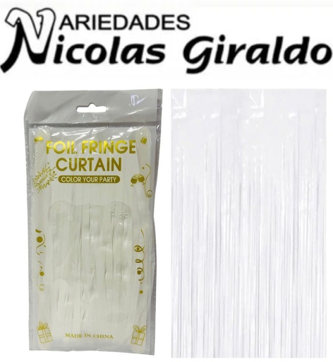 [1363-1] Cortina fiesta brillante 2X1mt blanca 