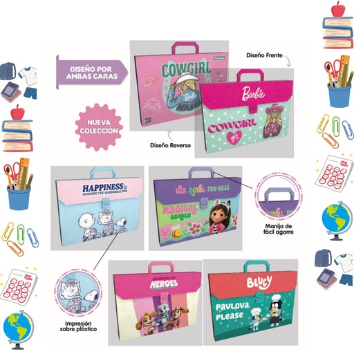 [P248-019] Carpeta primavera maletin Plastico niña
