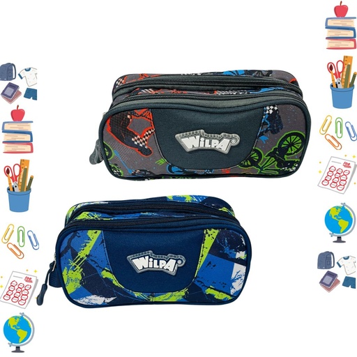 [JD1309-2] Cartuchera wilpa hombre 2 cierre