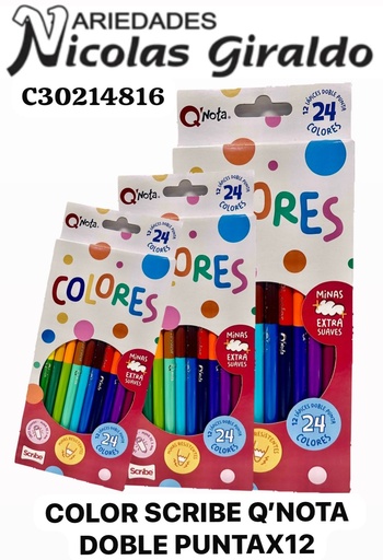 [C30214816] Color scribe Q'NOTA doble punta x12
