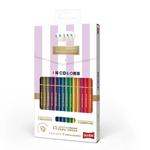 [C30214623] Color scribe incolors unipunta x15 piezas
