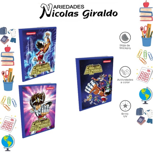 [P3828] Cuaderno cosido primavera 100H cuadro caballeros