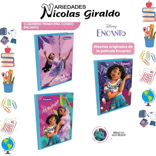 [P3073] Cuaderno cosido primavera 100H cuadro encanto