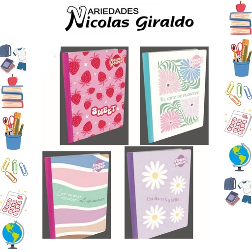 [P1390] Cuaderno cosido prim. 100 H rayas trendy (1390)