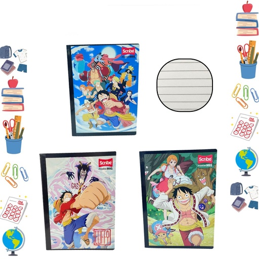 [C30216815] Cuaderno cosido scribe licencia 100H rayas onepiece