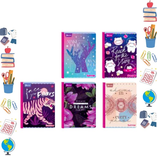 [557429] Cuaderno sumer sticker cosido 100H femenino cuadro (557429*)