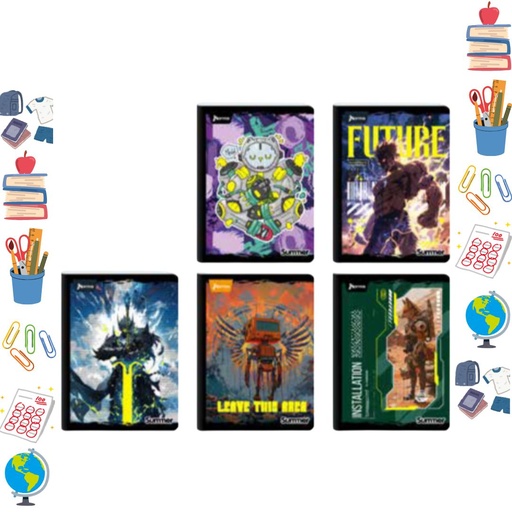 [557432*] Cuaderno sumer sticker cosido 100H masculino cuadro