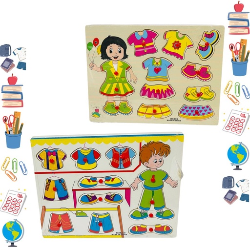 [PT18284] Didactico madera figuras para encajar grande