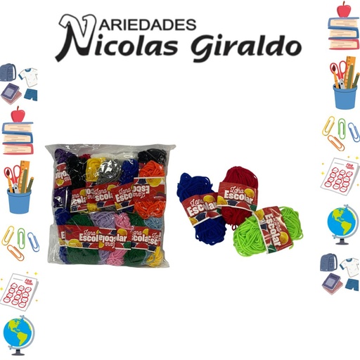 [24354] Lana escolar marfil x20 surtida 