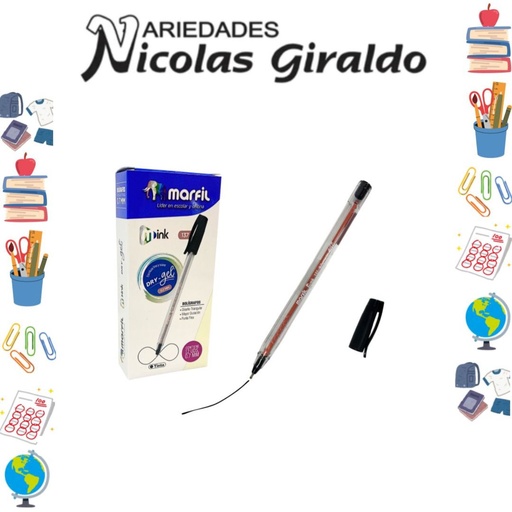 [144315] Lapicero marfil tapa negro .7 x12