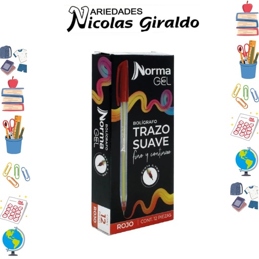 [560361] Lapicero norma .7 tapa rojo x12