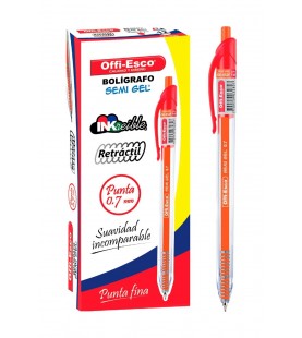 [OE-052F] Lapicero offi-Esco rectratil rojo x12