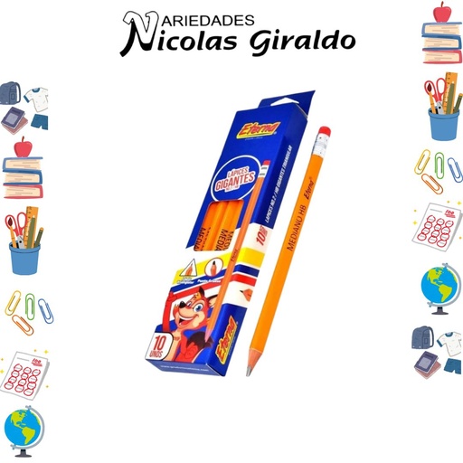 [ET539] Lapiz eterna gigante tutor x10