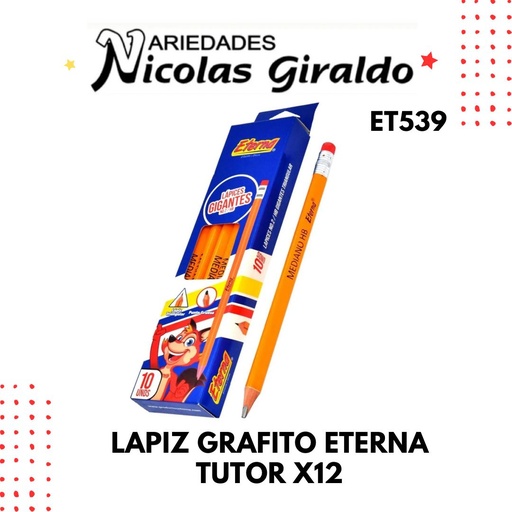 [ET539] Lapiz eterna gigante tutor x12 