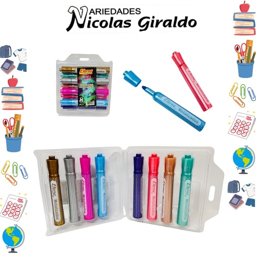 [ET575] Marcador vinilo metalizado x8 eterna