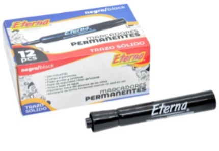 [ET149] Marcador permanente negro eterna caja x12 