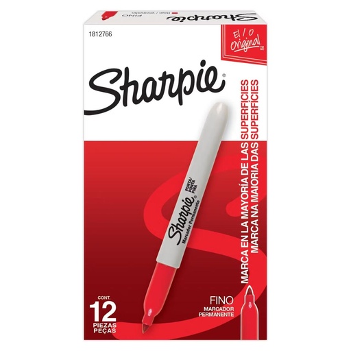 [1812766] Marcador sharpie rojo caja x12 (UND $2.600) 30002B