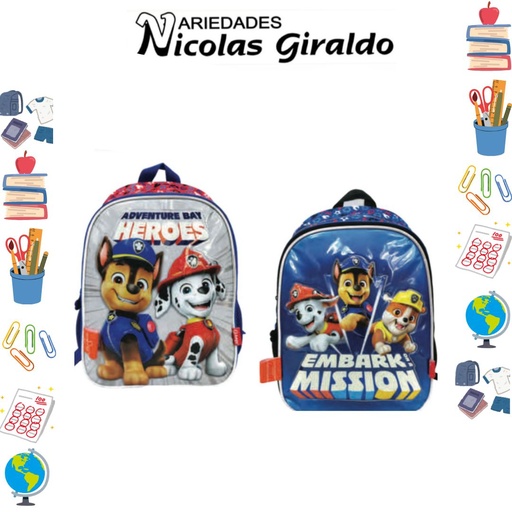 [621-029-1514] Morral primavera personaje pequeño paw patrol niño