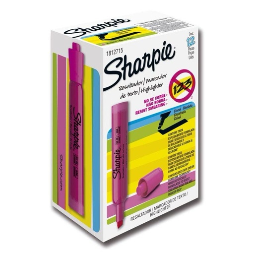 [25009B] Resaltador sharpie tank fucsia caja x12