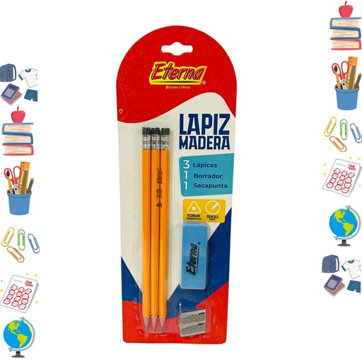 [ETC117] Set lapiz sacapuntas borrador