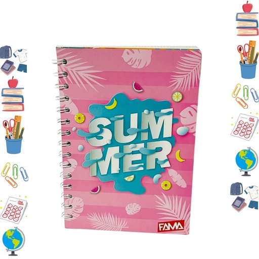 [154811] Cuaderno fama argollado pequeño cuadros femenino